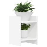 Plant Stand 2 pcs White 30 x 30 x 40 cm Engineered Wood - Side View