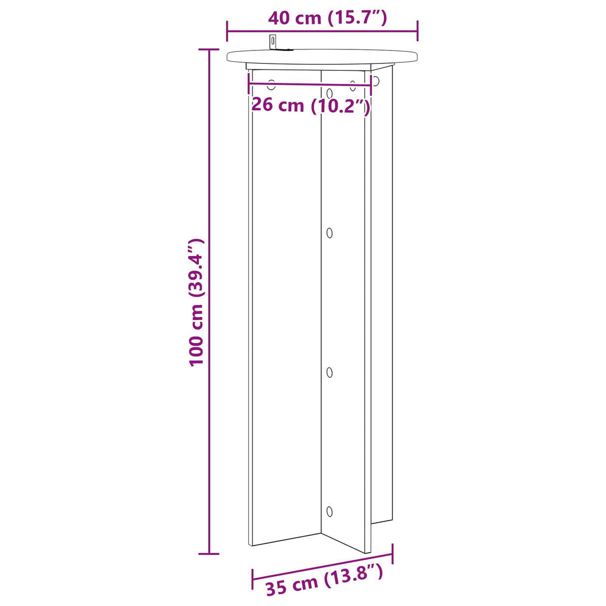 Plant Stand 2 pcs White Ø40 x 100 cm Engineered Wood