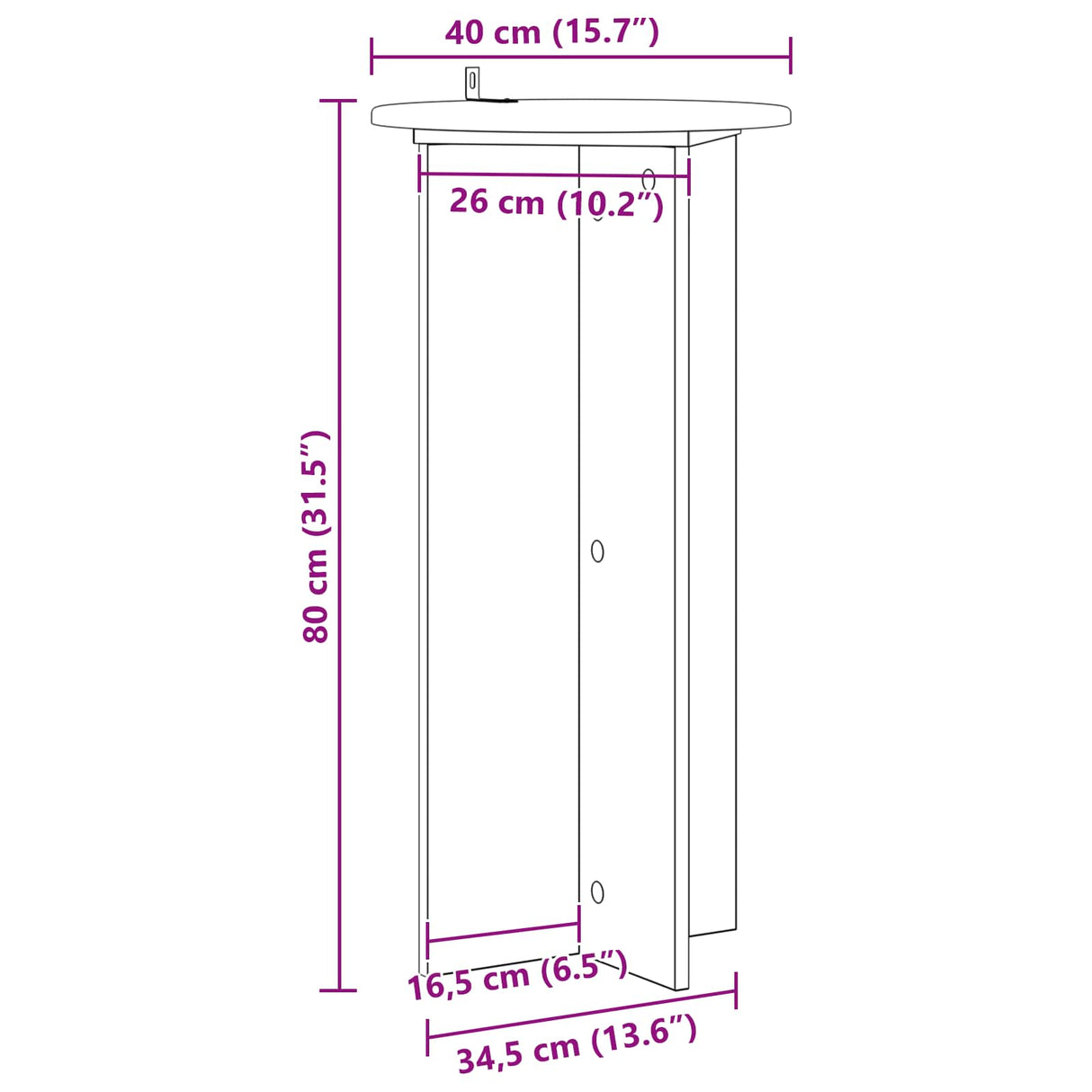 Plant Stand 2 pcs White Ø40 x 80 cm Engineered Wood
