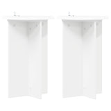 Plant Stand 2 pcs White Ø40 x 60 cm Engineered Wood - Front View