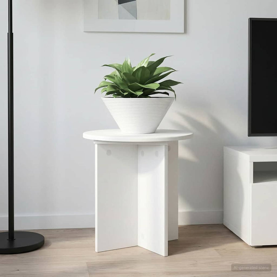 Plant Stand 2 pcs White Ø40 x 40 cm Engineered Wood