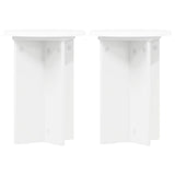 Plant Stand 2 pcs White Ø29.5 x 40 cm Engineered Wood - Front View