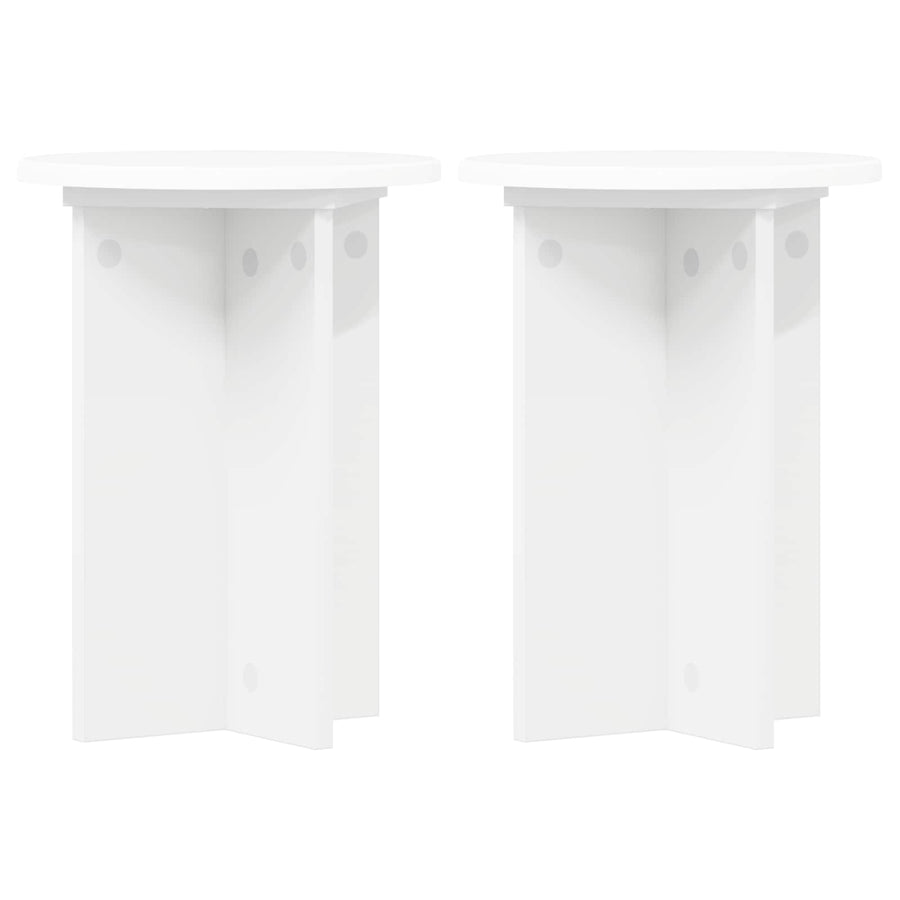 Plant Stand 2 pcs White Ø29.5 x 40 cm Engineered Wood
