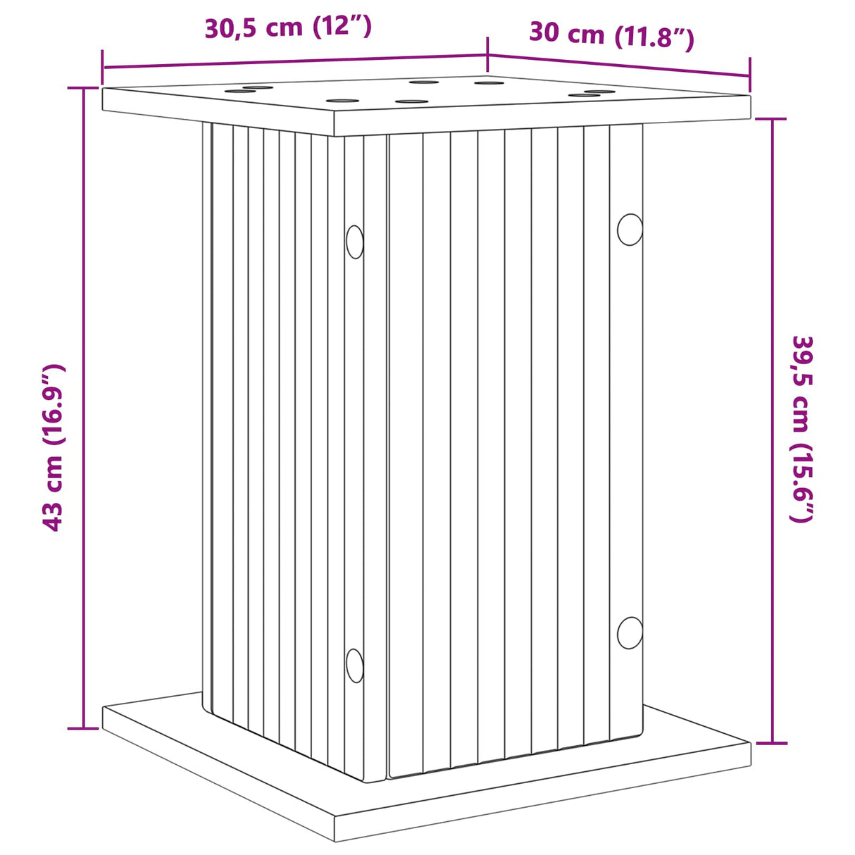 Plant Stand 2 pcs White 30.5 x 30 x 43 cm Engineered Wood