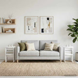 Side Cabinet 2 pcs White Ø40 x 50 cm Engineered Wood