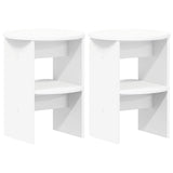 Side Cabinet 2 pcs White Ø40 x 50 cm Engineered Wood