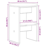 Side Cabinet 2 pcs White Ø40 x 50 cm Engineered Wood