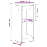 Side Cabinet White Engineered Wood