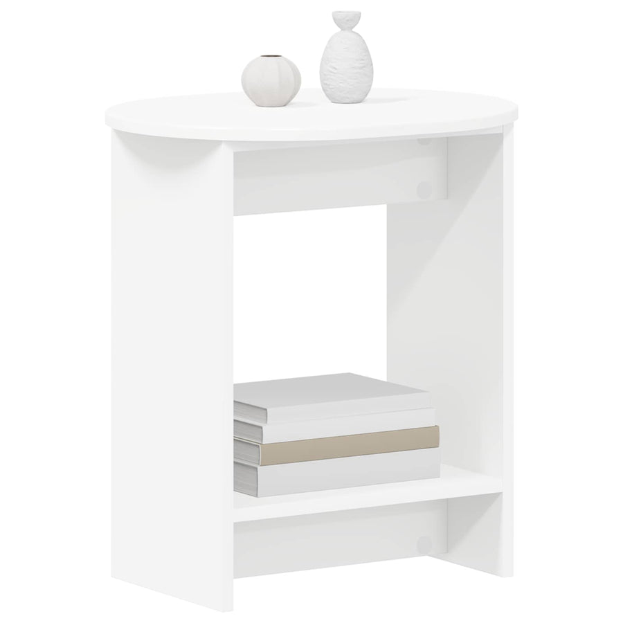 Side Table White 50 x 39.5 x 55 cm Engineered Wood