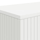 Console Table Striped White 101 x 29 x 74 cm Engineered Wood - Low Angle