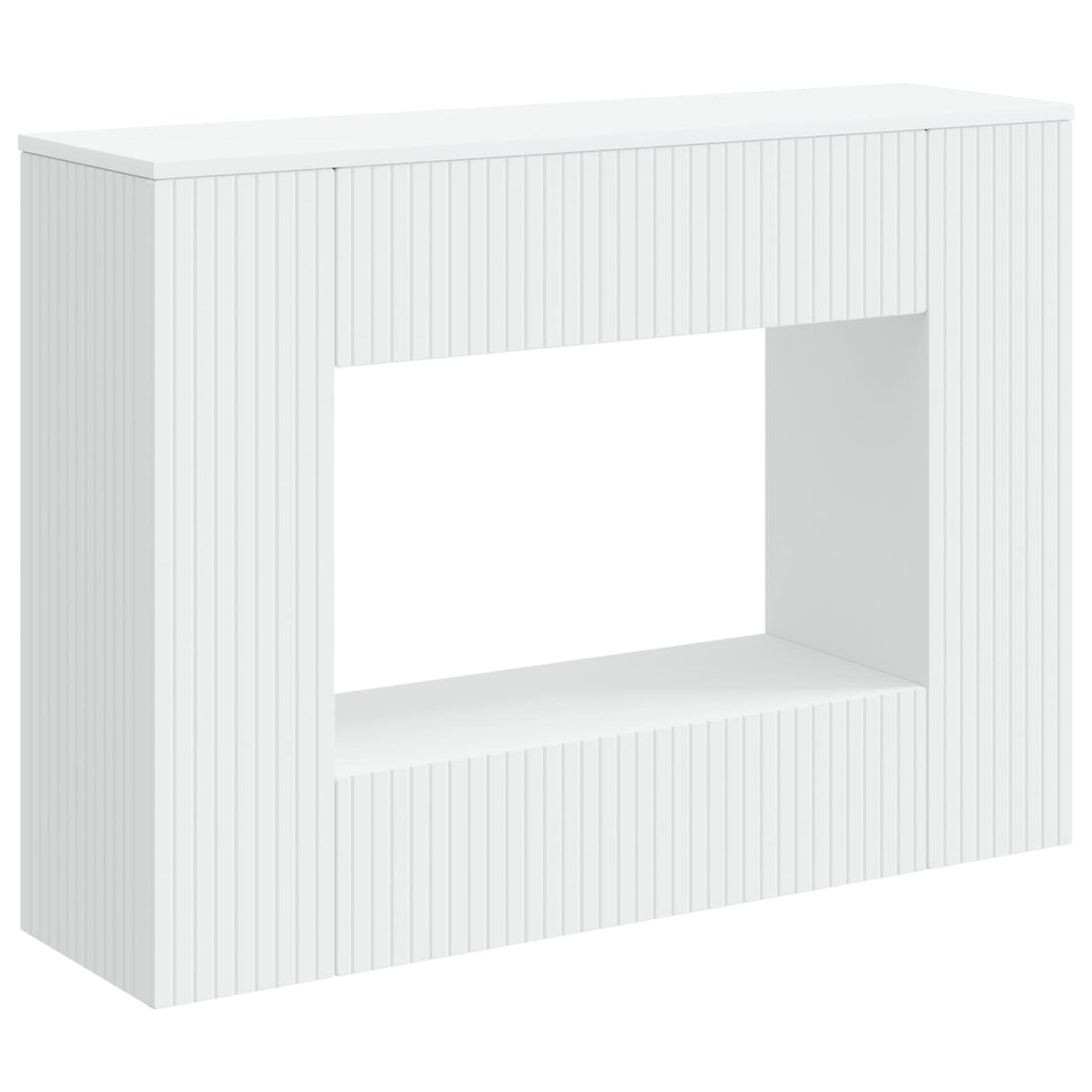 Console Table Striped White 101 x 29 x 74 cm Engineered Wood