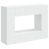 Console Table Striped White 101 x 29 x 74 cm Engineered Wood - Front View