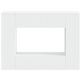 Console Table Striped White 101 x 29 x 74 cm Engineered Wood - 45-Degree Angle