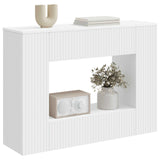 Console Table Striped White 101 x 29 x 74 cm Engineered Wood - Side View