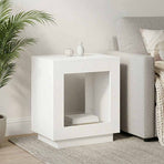 Side Table White 60 x 40 x 65 cm Engineered Wood