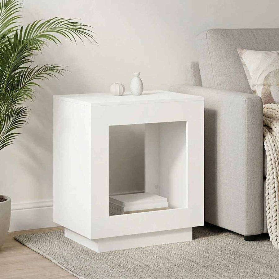 Side Table White 60 x 40 x 65 cm Engineered Wood