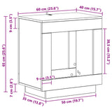 Side Table White 60 x 40 x 65 cm Engineered Wood