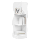 Corner Shelf with Shelf White 34 x 33 x 102 cm Engineered Wood - Side View