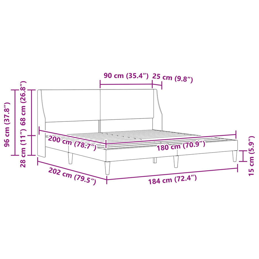 Bed Frame Plain with Headboard connect plate