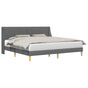 Bed Frame with Headboard Dark Grey 107 x 203 cm Fabric