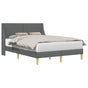 Bed Frame with Headboard Dark Grey 137 x 190 cm Fabric