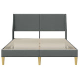 Bed Frame with Headboard Dark Grey 137 x 190 cm Fabric