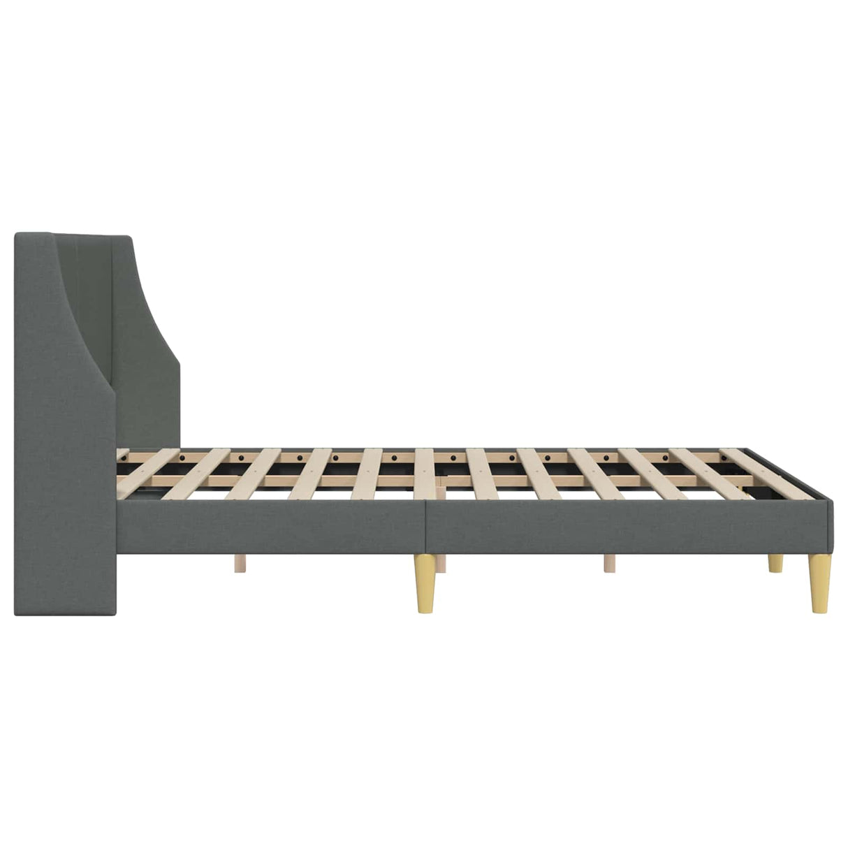Bed Frame with Headboard Dark Grey 137 x 190 cm Fabric
