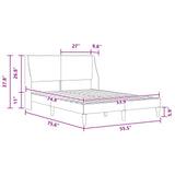 Bed Frame with Headboard Dark Grey 137 x 190 cm Fabric