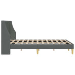 Bed Frame with Headboard Dark Grey 153 x 203 cm Fabric