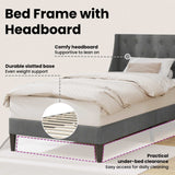 Bed Frame with Headboard Dark Grey 90 x 190 cm Velvet