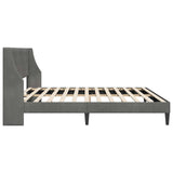 Bed Frame with Headboard Dark Grey 180 x 200 cm Velvet - 45-Degree Angle