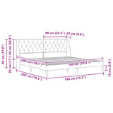 Bed Frame with Headboard Dark Grey 180 x 200 cm Velvet - Extra Image