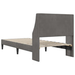 Bed Frame with Headboard Dark Grey 107 x 203 cm Velvet