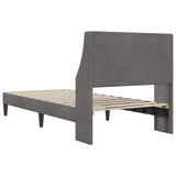 Bed Frame with Headboard Dark Grey connect plate - Rear View