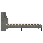Bed Frame with Headboard Dark Grey 107 x 203 cm Velvet