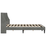 Bed Frame with Headboard Dark Grey 137 x 190 cm Velvet