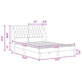 Bed Frame with Headboard Dark Grey 137 x 190 cm Velvet - Close-Up Angle