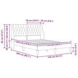 Bed Frame with Headboard Dark Grey 153 x 203 cm Velvet