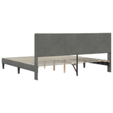 Bed Frame with Headboard Dark Grey 180 x 200 cm Velvet - Rear View
