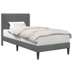 Bed Frame with Headboard Dark Grey 107 x 203 cm Velvet