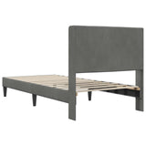 Bed Frame with Headboard Dark Grey connect plate - Rear View