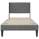 Bed Frame with Headboard Dark Grey 107 x 203 cm Velvet