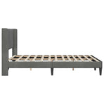 Bed Frame with Headboard Dark Grey 137 x 190 cm Velvet