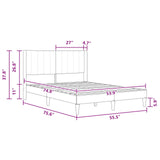 Bed Frame with Headboard Dark Grey 137 x 190 cm Velvet