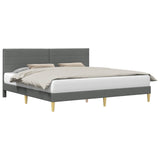 Bed Frame with Headboard Dark Grey 180 x 200 cm Fabric
