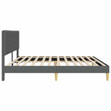 Bed Frame with Headboard Dark Grey 180 x 200 cm Fabric - 45-Degree Angle