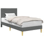 Bed Frame with Headboard Dark Grey 107 x 203 cm Fabric
