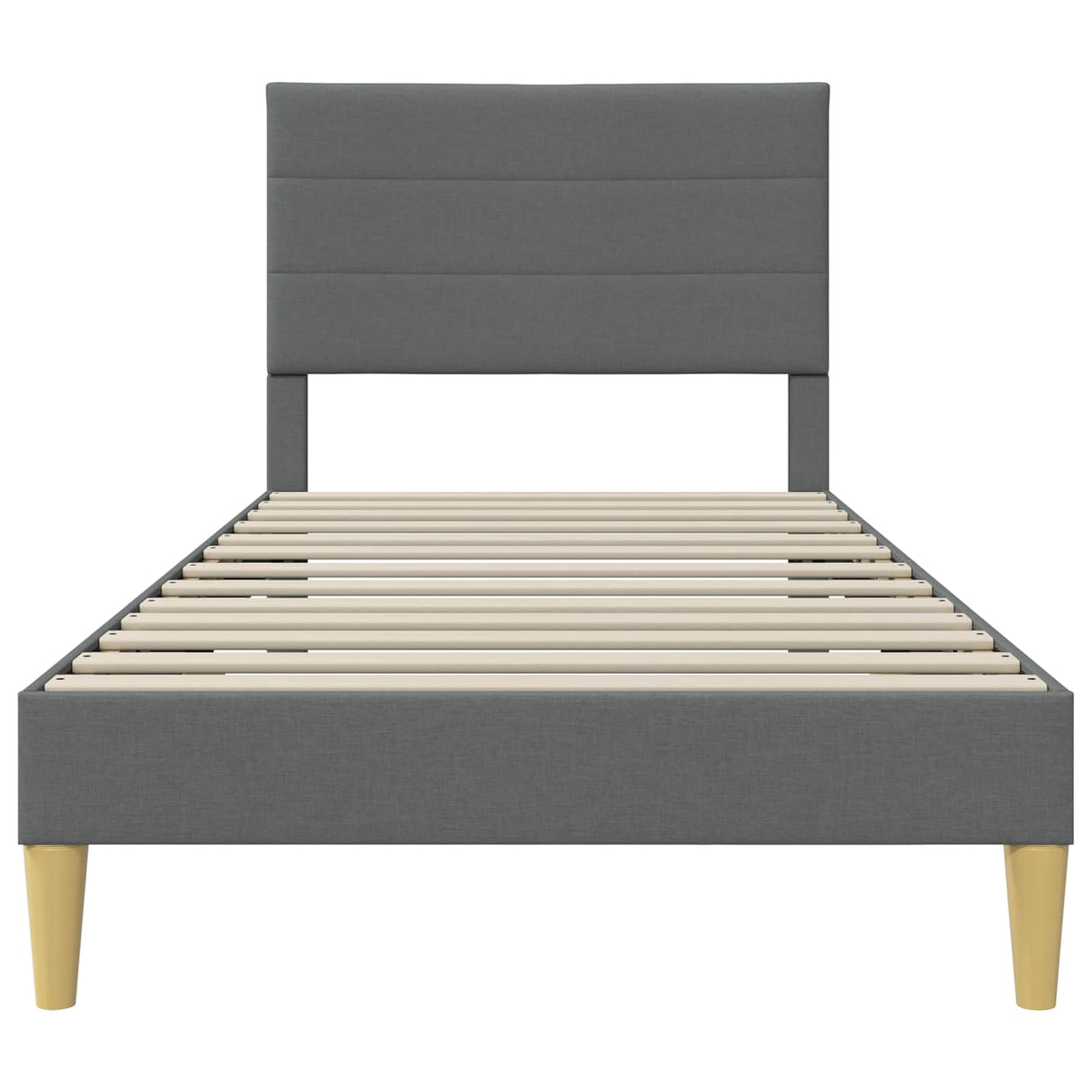 Bed Frame with Headboard Dark Grey 107 x 203 cm Fabric