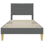 Bed Frame with Headboard Dark Grey 107 x 203 cm Fabric