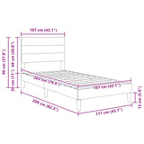 Bed Frame with Headboard Dark Grey 107 x 203 cm Fabric